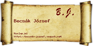 Becsák József névjegykártya