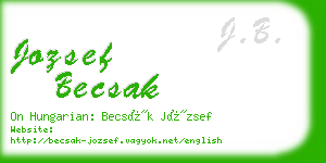 jozsef becsak business card